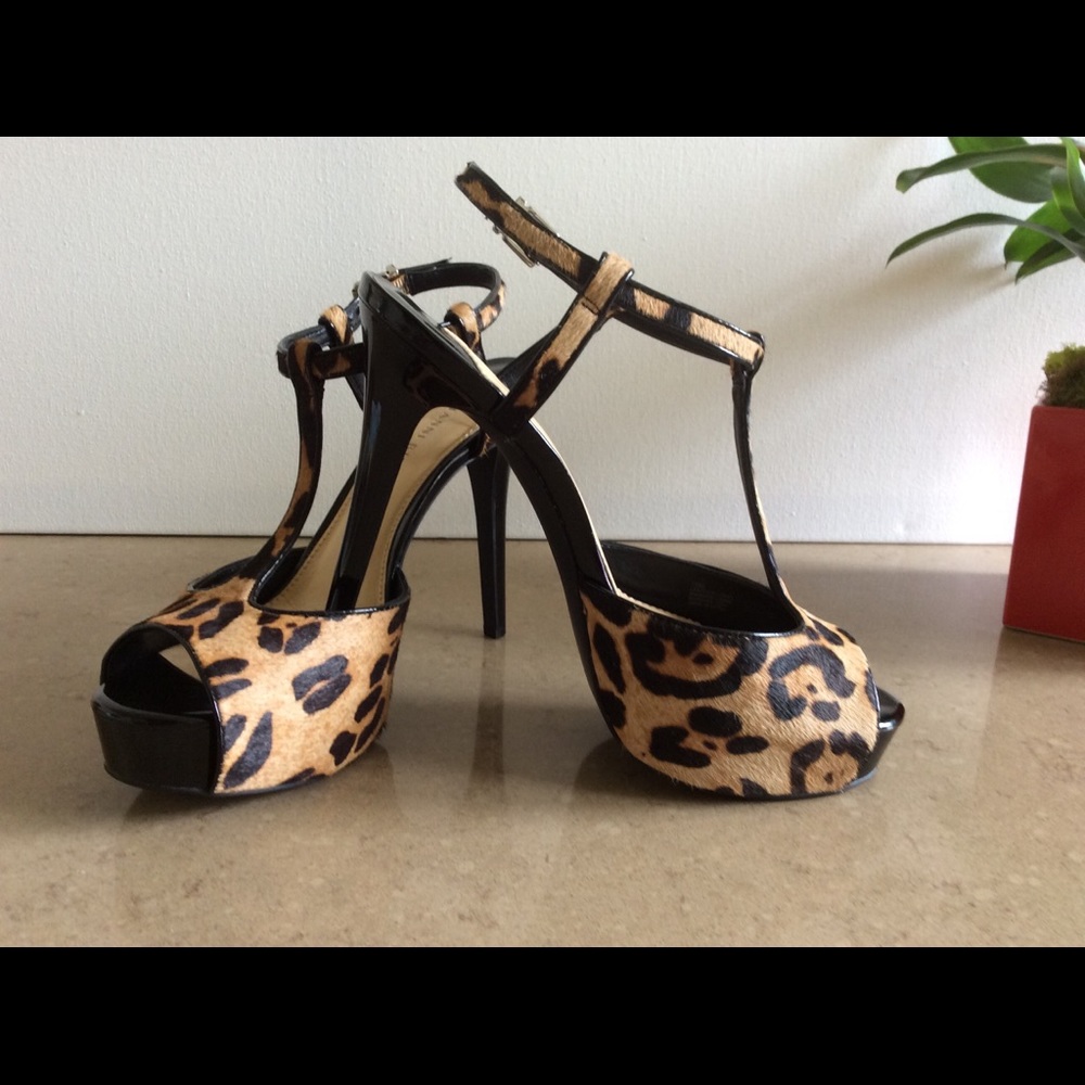 Gianni Bini Calf Hair Leopard Heels Sz 10